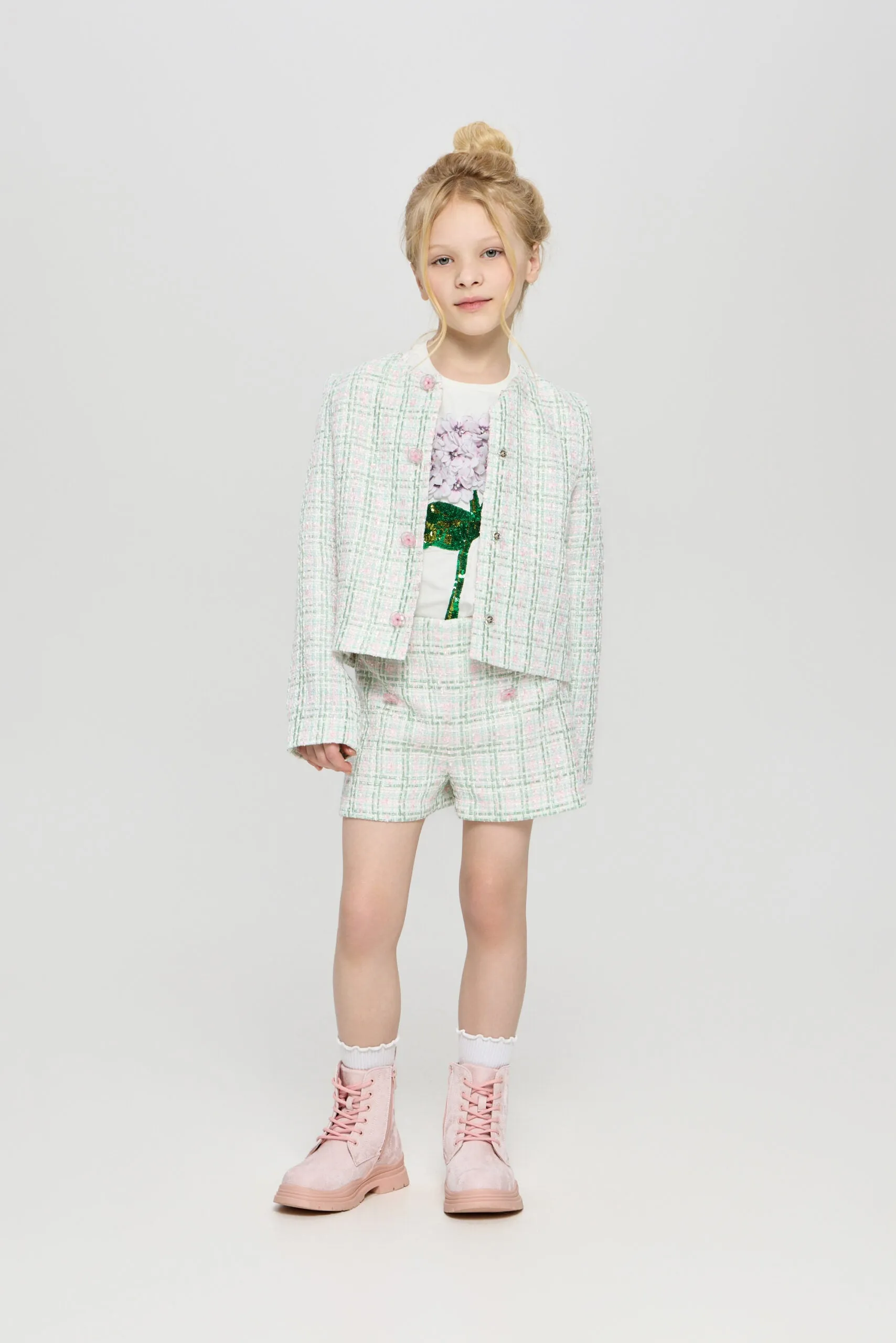 Tweed Jacket and Shorts Set