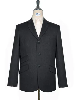 Tweed Jacket - Charcoal Grey Herringbone Tweed Blazer