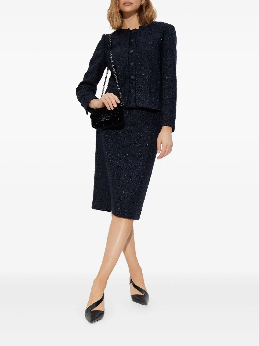Tweed short blazer jacket