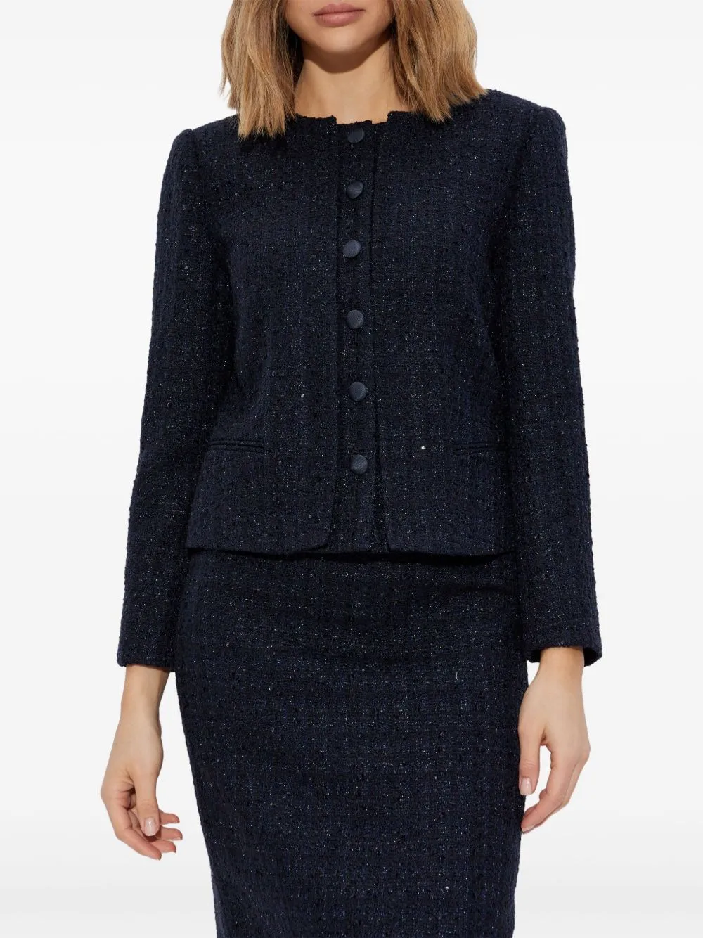 Tweed short blazer jacket