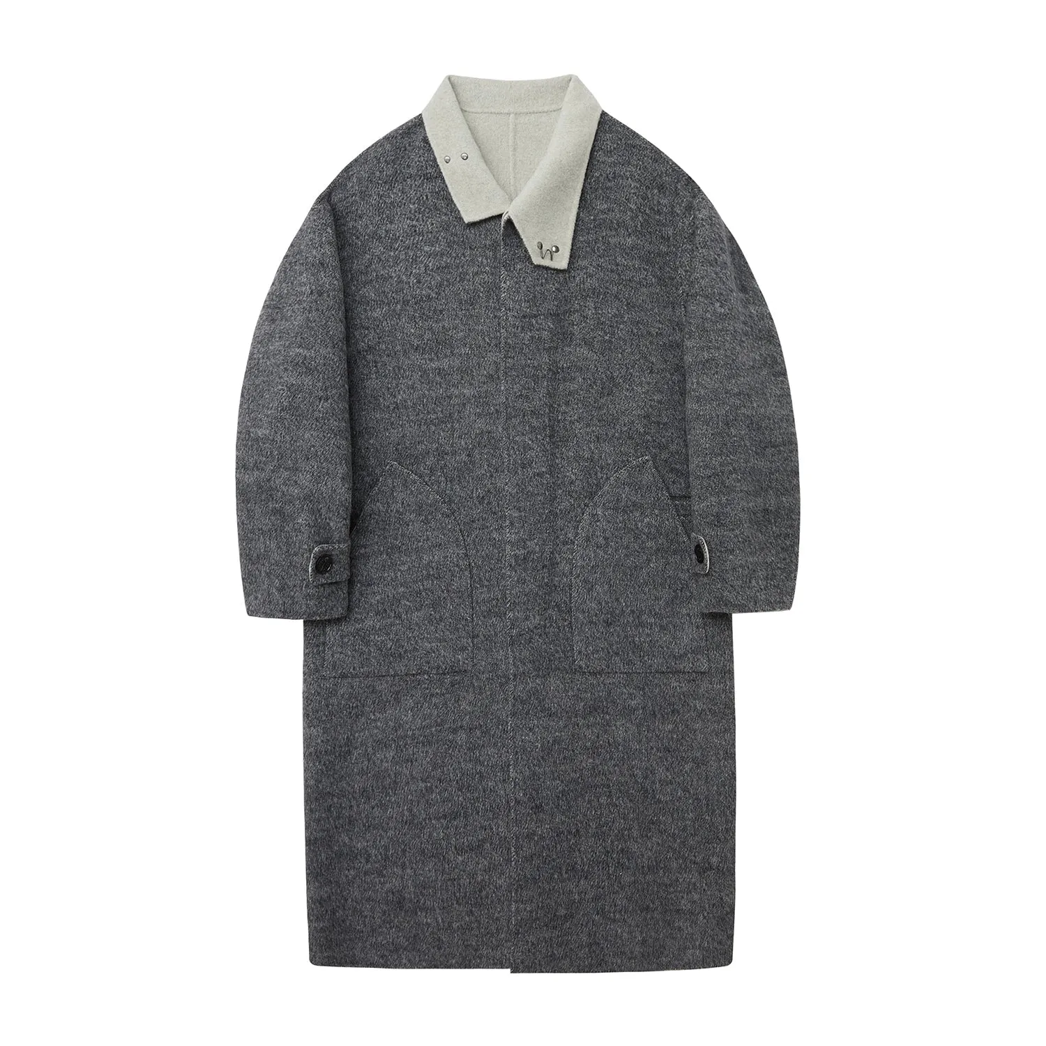 Two-Tone Reversible Wool Coat