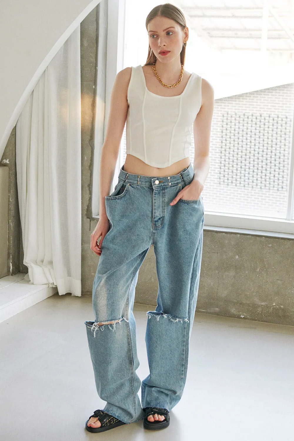 Vera Slash Cutout Jeans