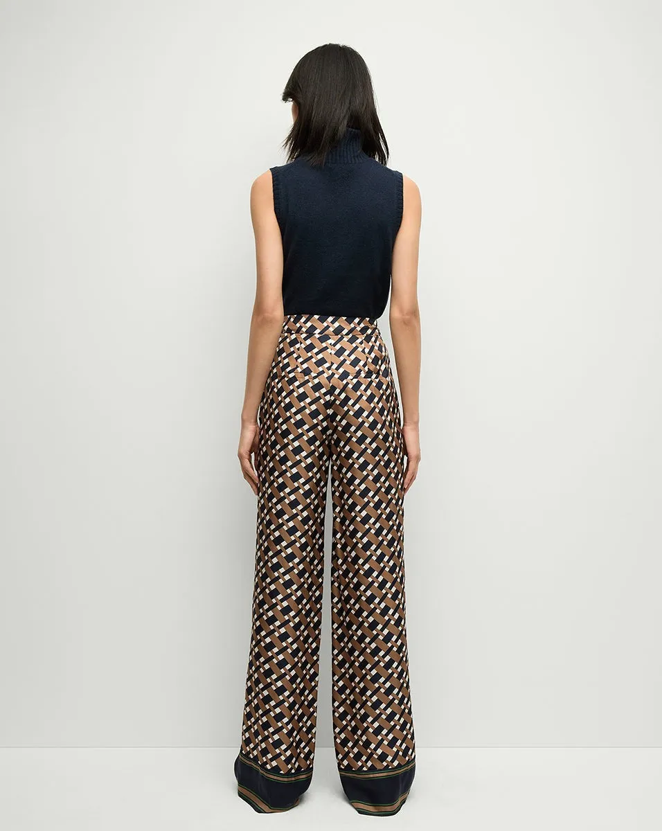 Veronica Beard Edia Pant in Navy/Acorn