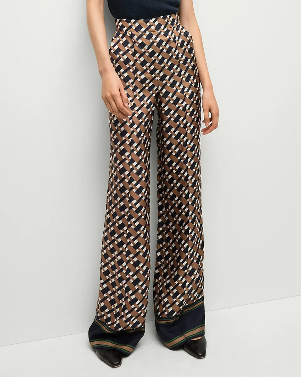 Veronica Beard Edia Pant in Navy/Acorn