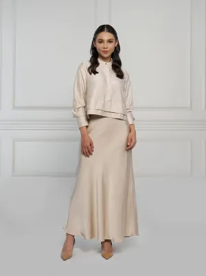VIAN PLEATED TOP KHAKI