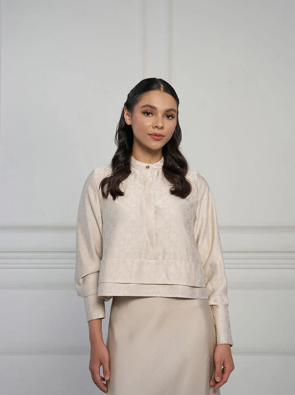 VIAN PLEATED TOP KHAKI