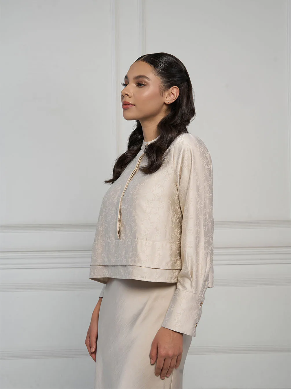 VIAN PLEATED TOP KHAKI