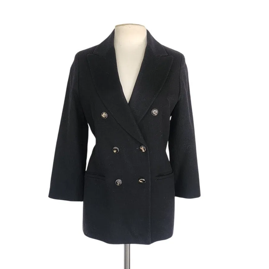 Vintage 90s Black Blazer Antonio Baldan Double Breasted