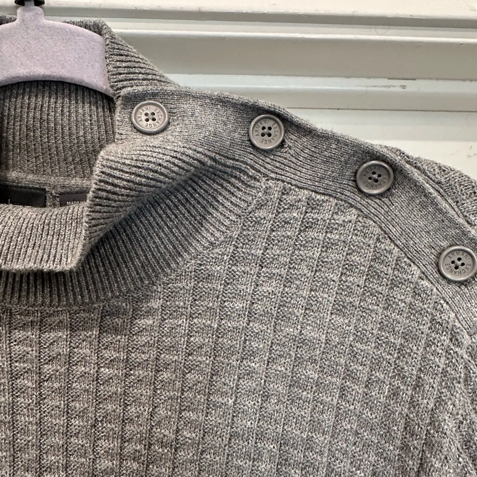 Vintage Armani Exchange Long Sleeve‎ grey sweater Size M