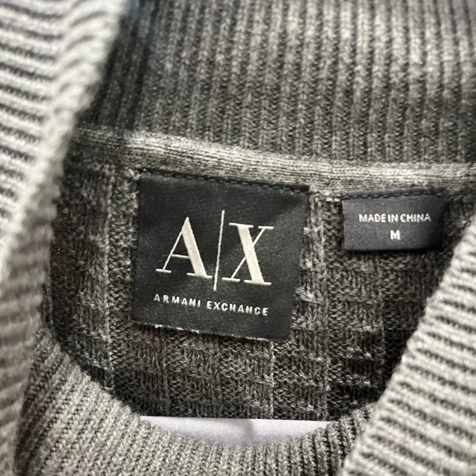 Vintage Armani Exchange Long Sleeve‎ grey sweater Size M