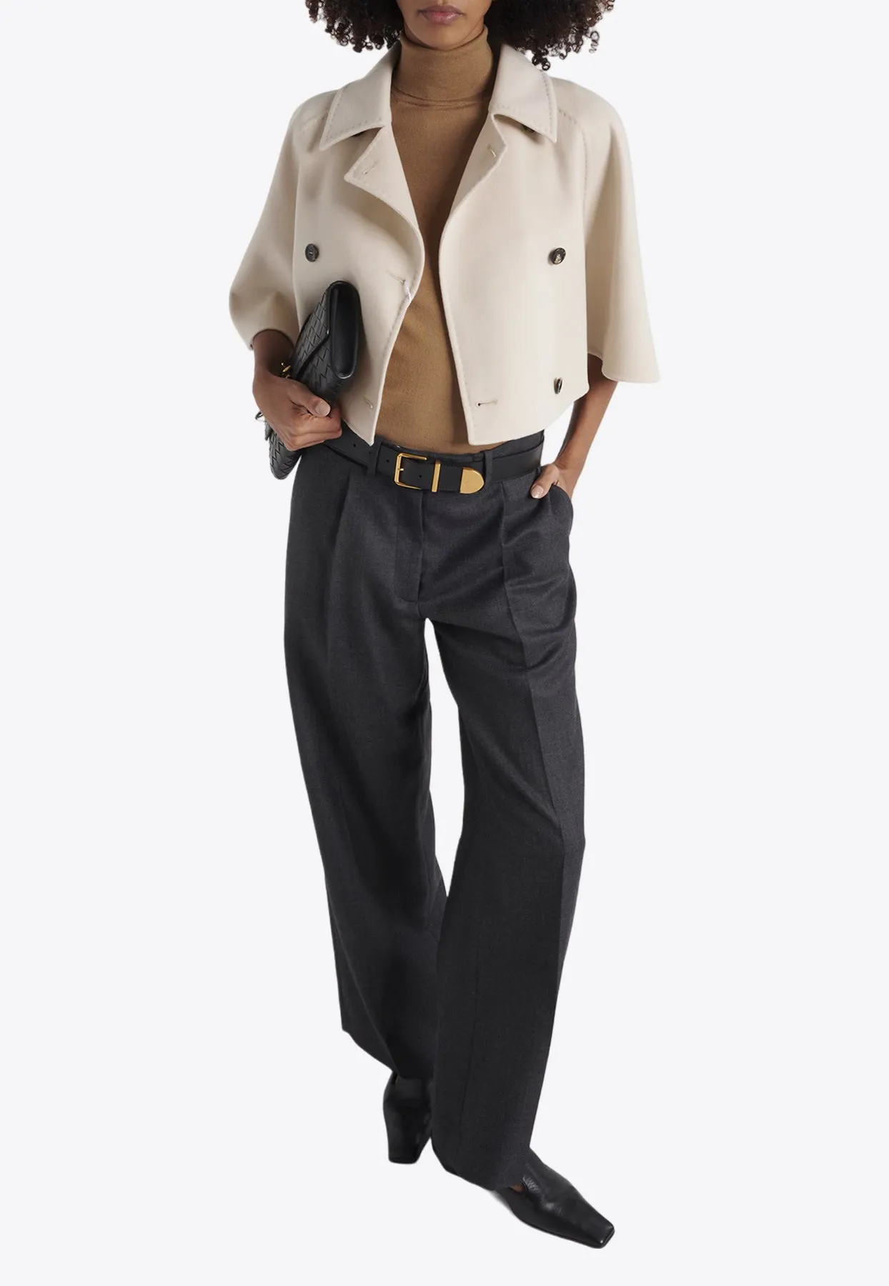 Volume Cropped Cape Coat