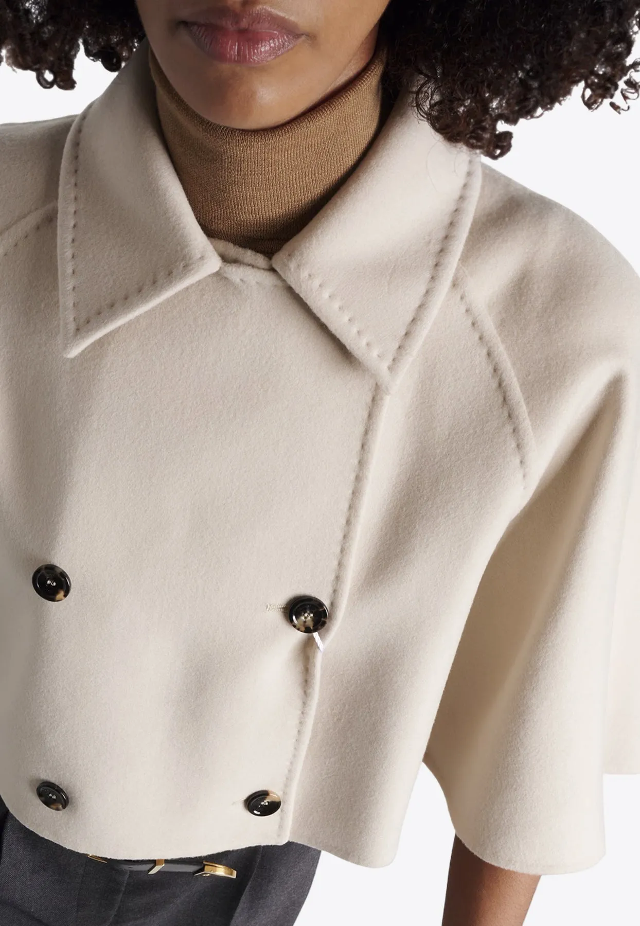 Volume Cropped Cape Coat