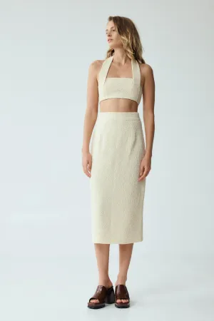 WAFFLE PENCIL SKIRT | CREAM | FINAL SALE