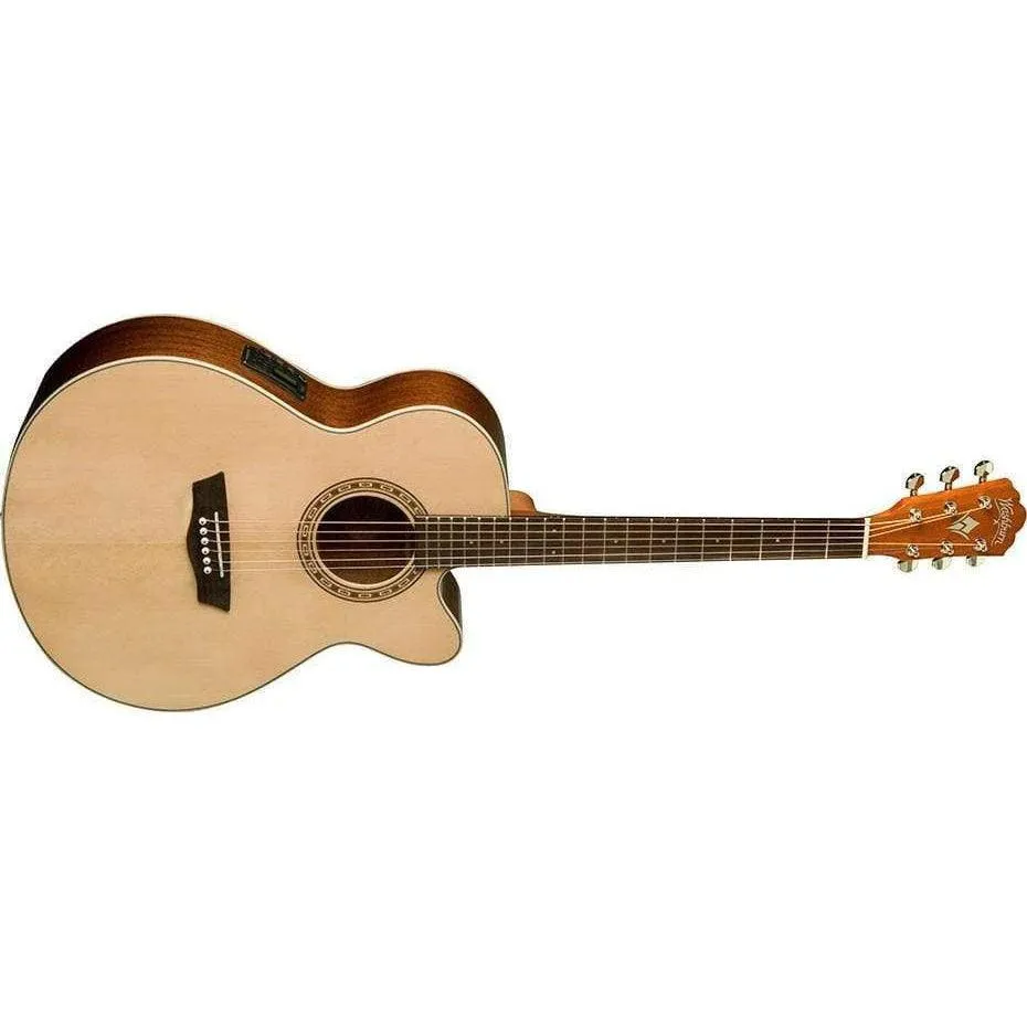 Washburn WG7SCE Grand Auditorium Semi-Acoustic Guitar - Natural (Discontinued)