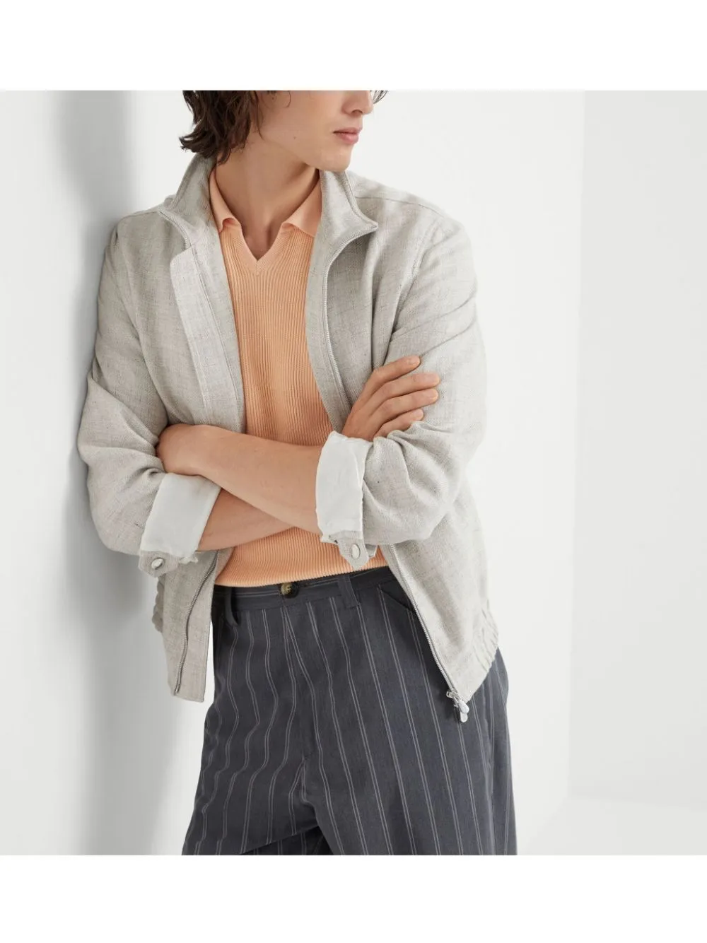 Water resistant linen blend jacket