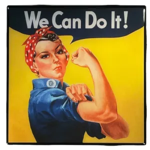WE CAN DO IT! Coaster Custom Ceramic Tile Rosie the Riveter
