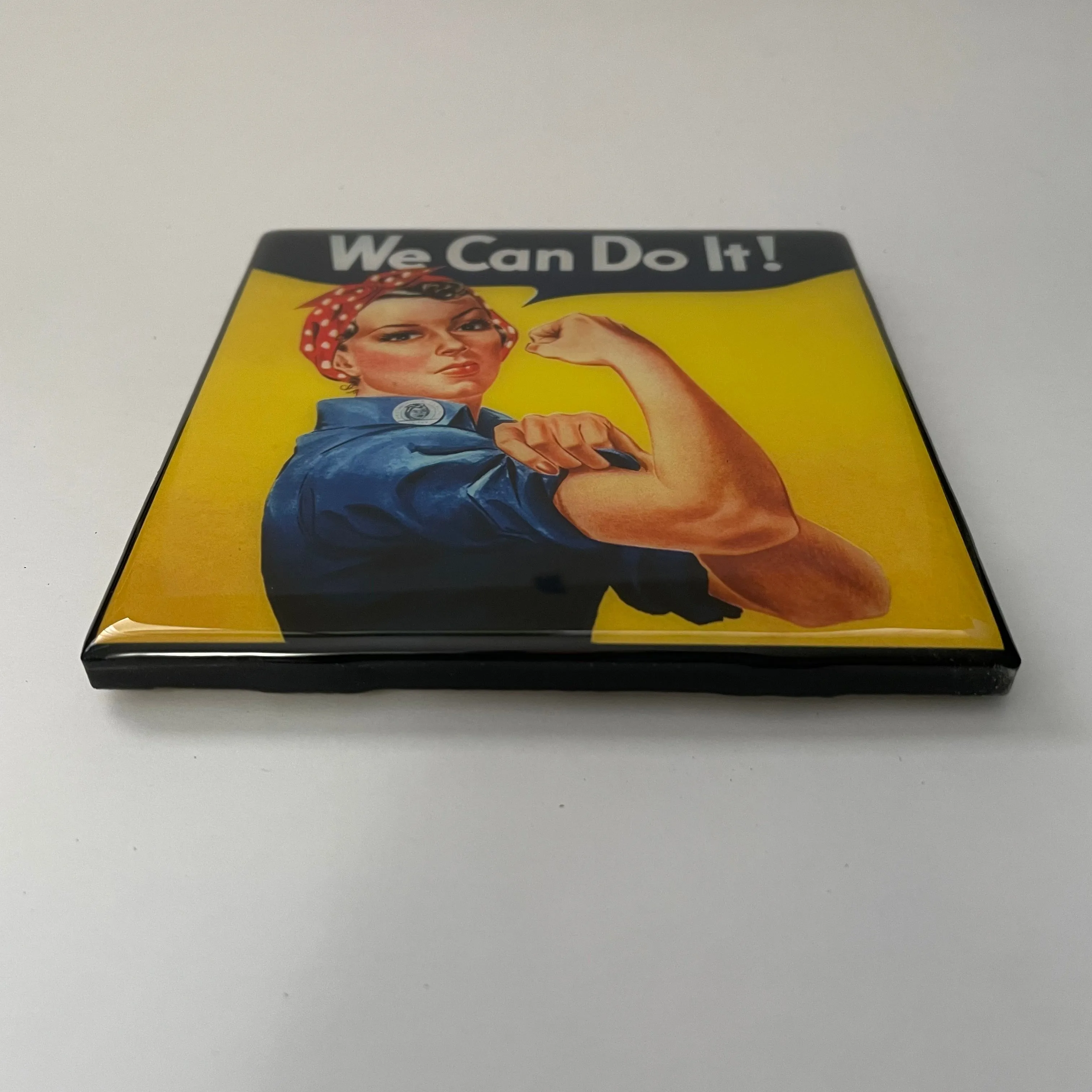 WE CAN DO IT! Coaster Custom Ceramic Tile Rosie the Riveter