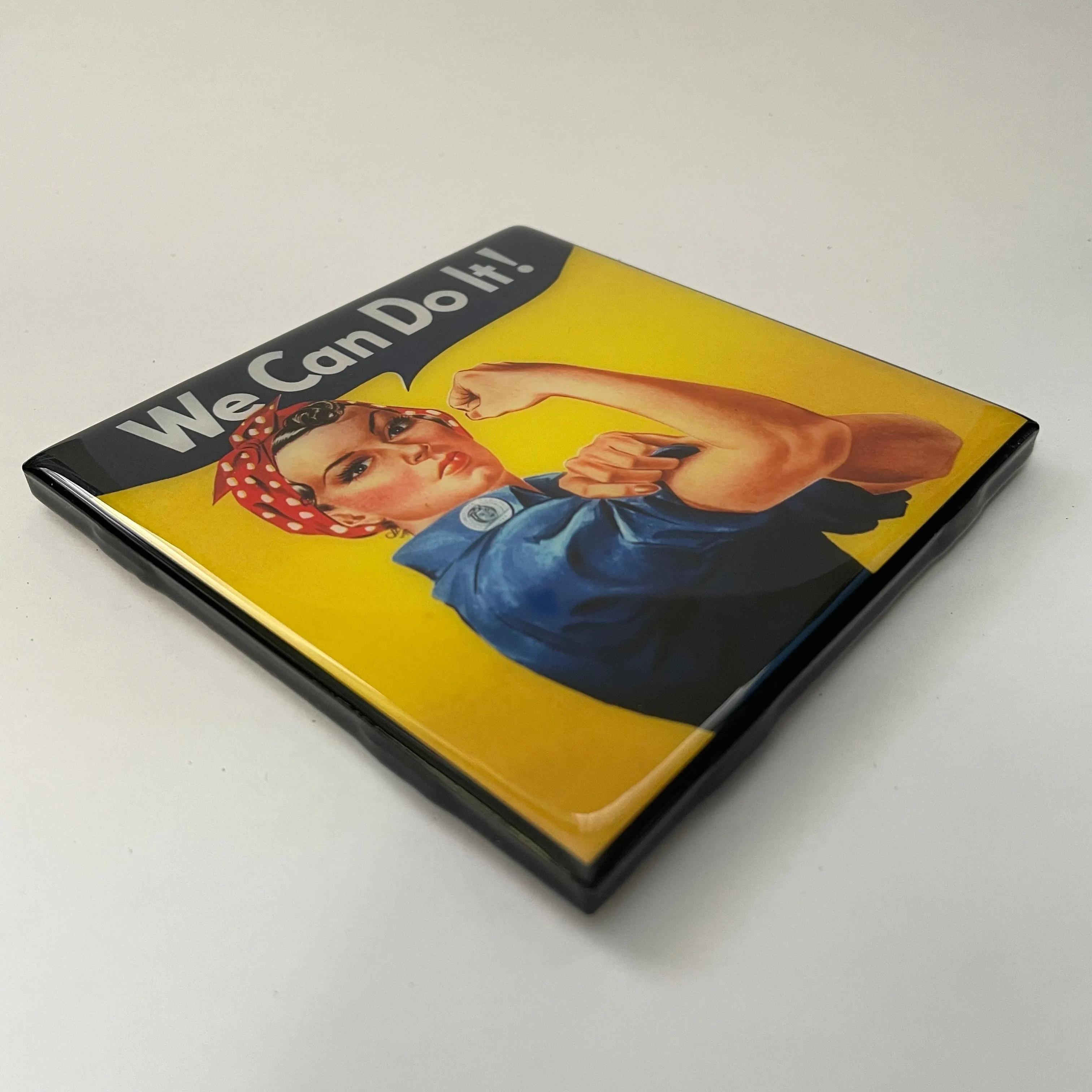 WE CAN DO IT! Coaster Custom Ceramic Tile Rosie the Riveter