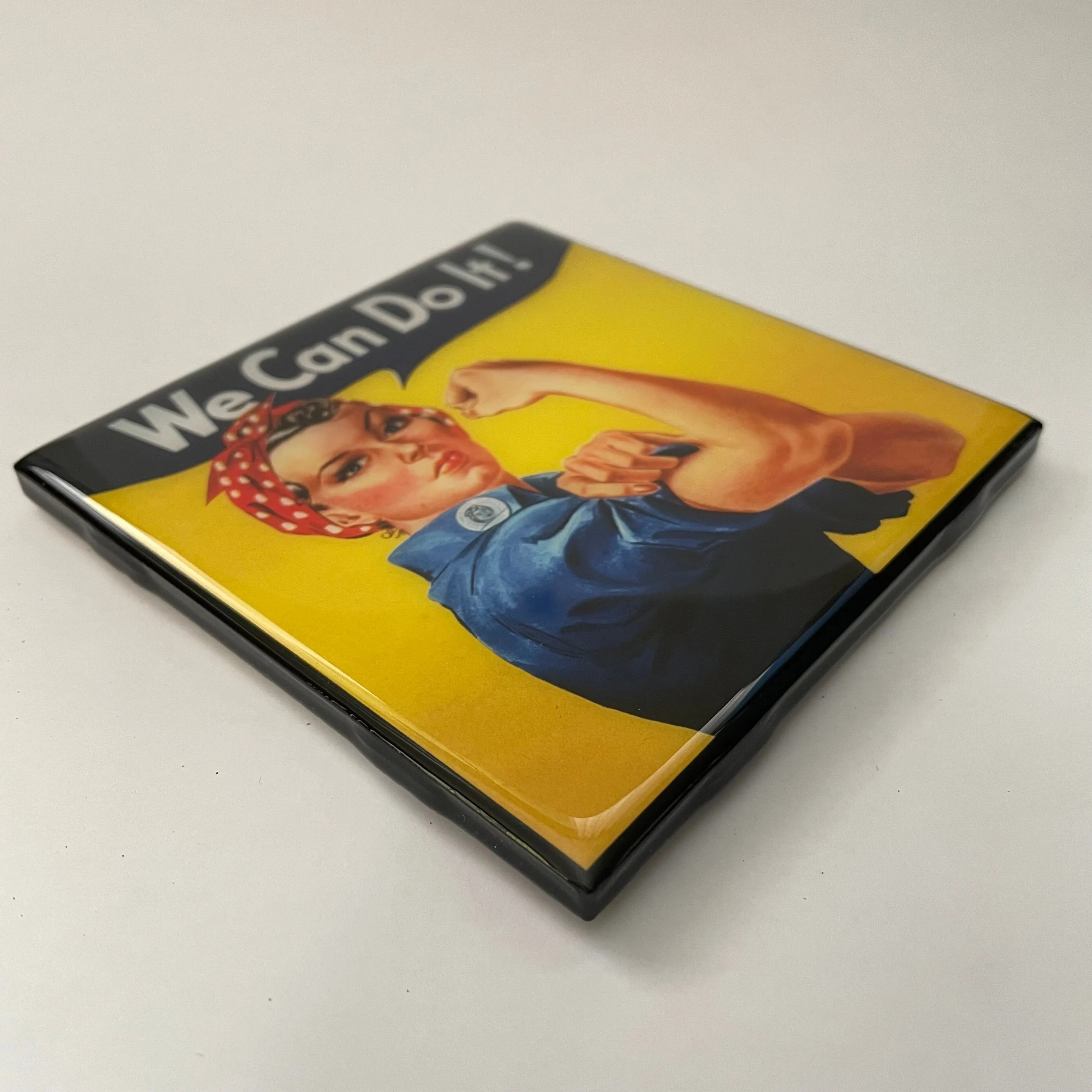 WE CAN DO IT! Coaster Custom Ceramic Tile Rosie the Riveter