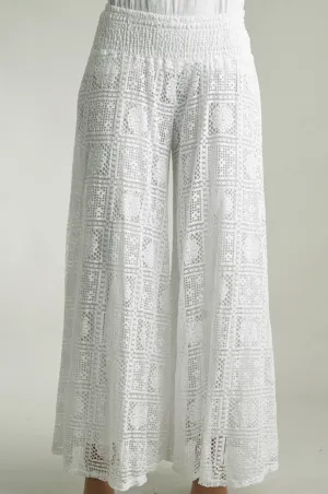 White Crochet Pants