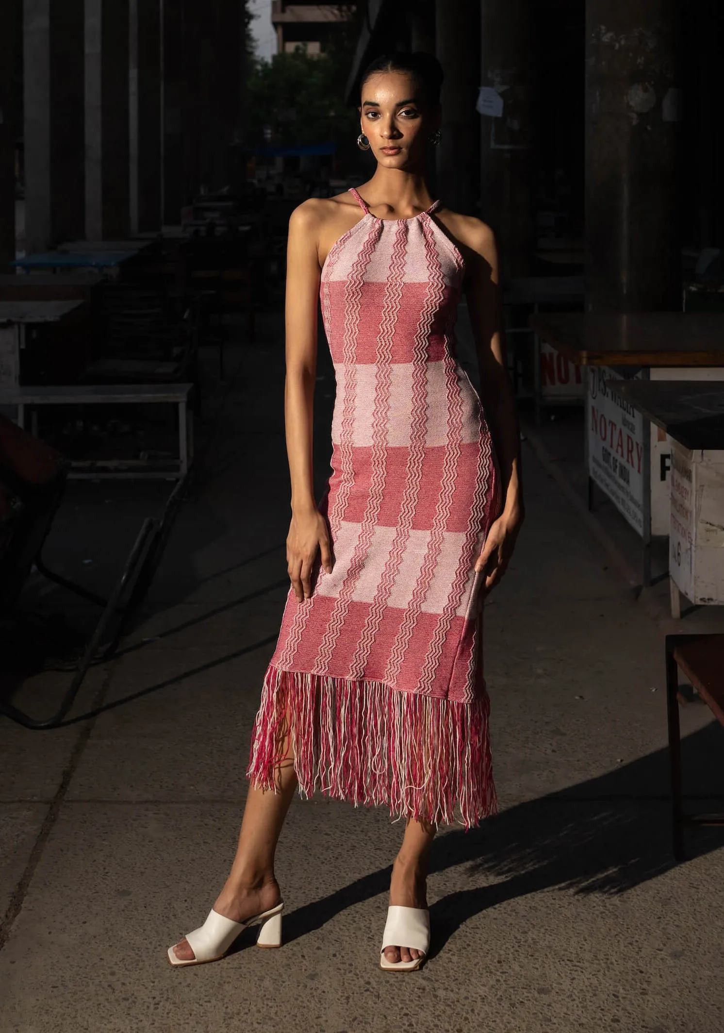 White Pink Athena Dress