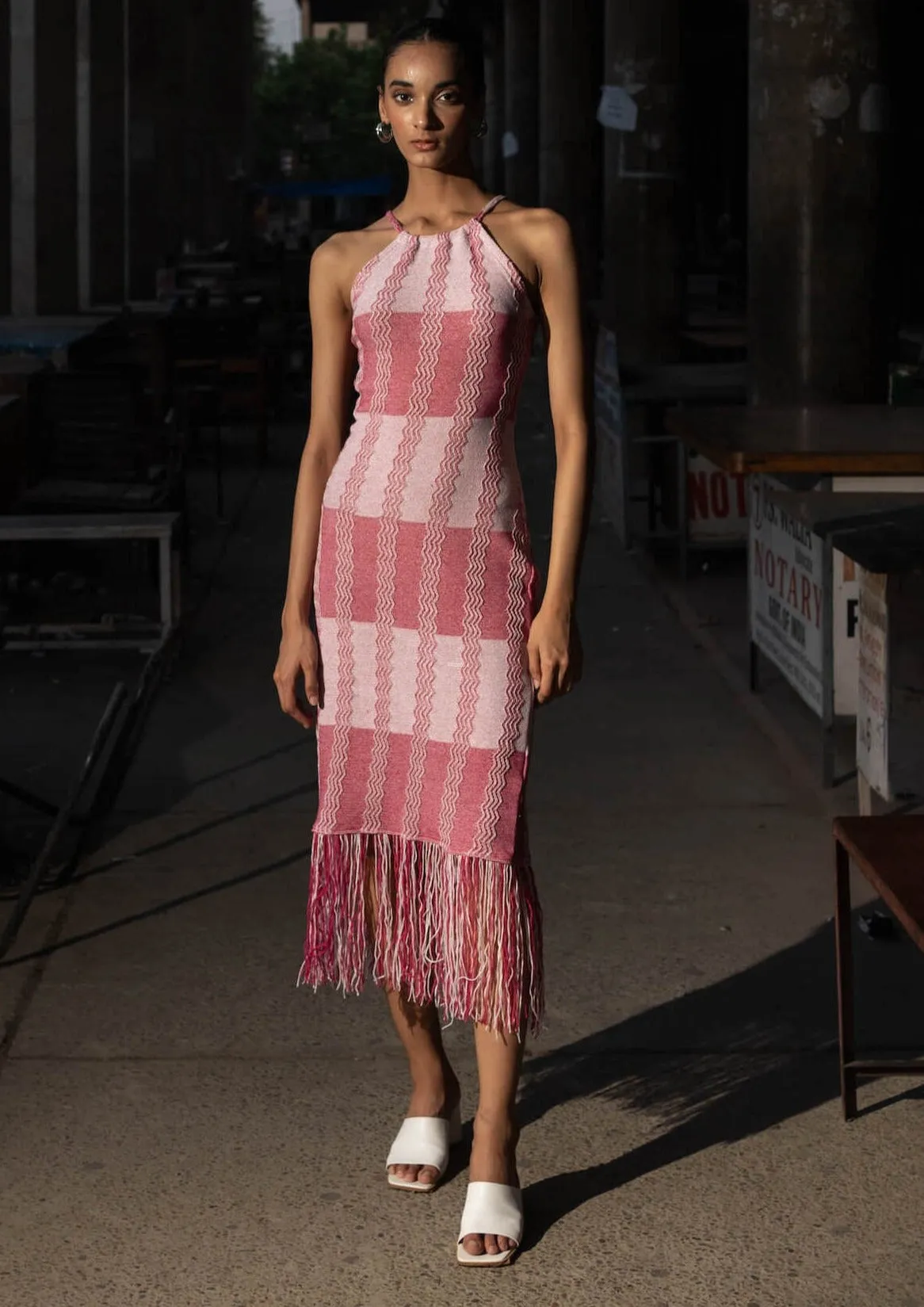 White Pink Athena Dress