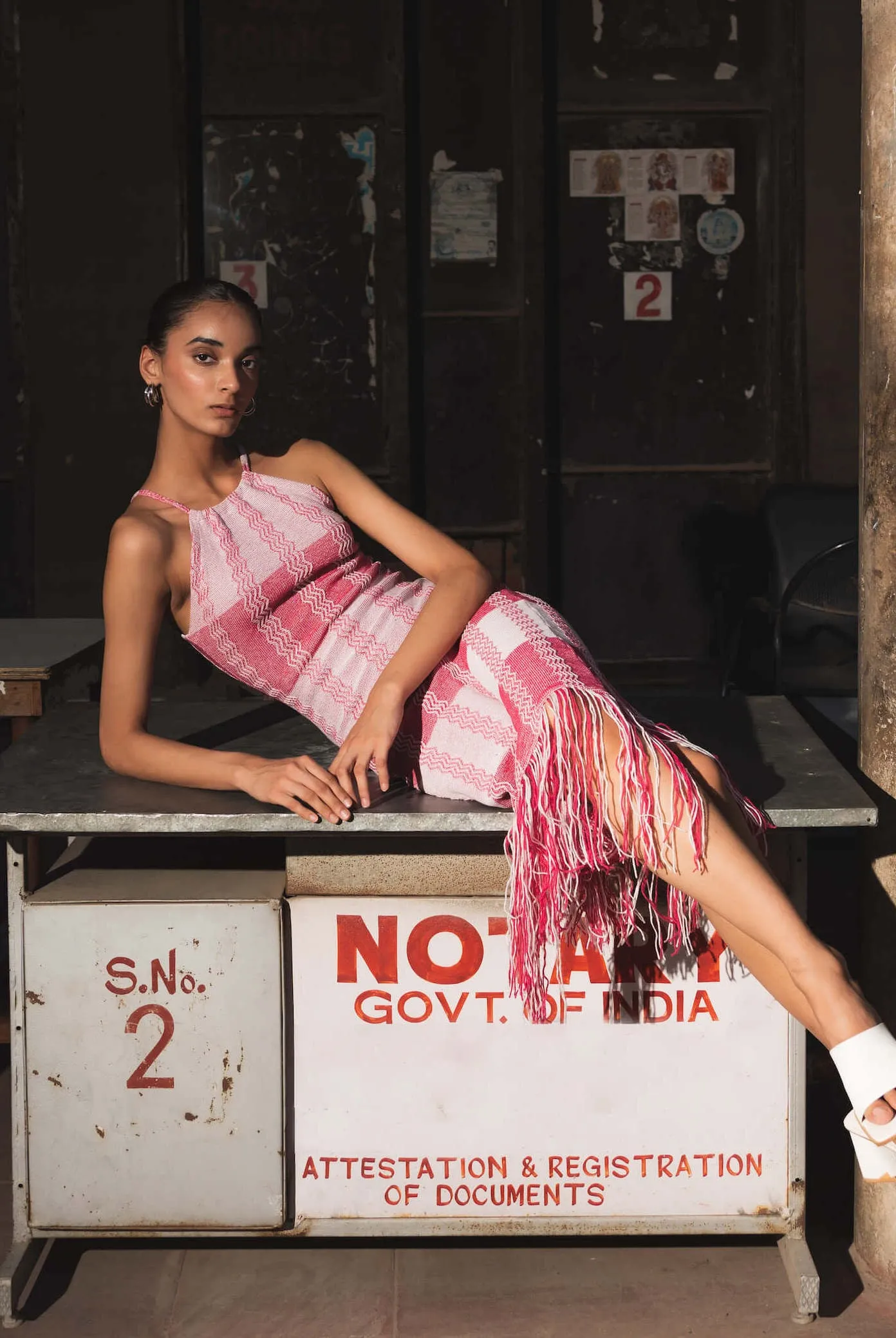 White Pink Athena Dress