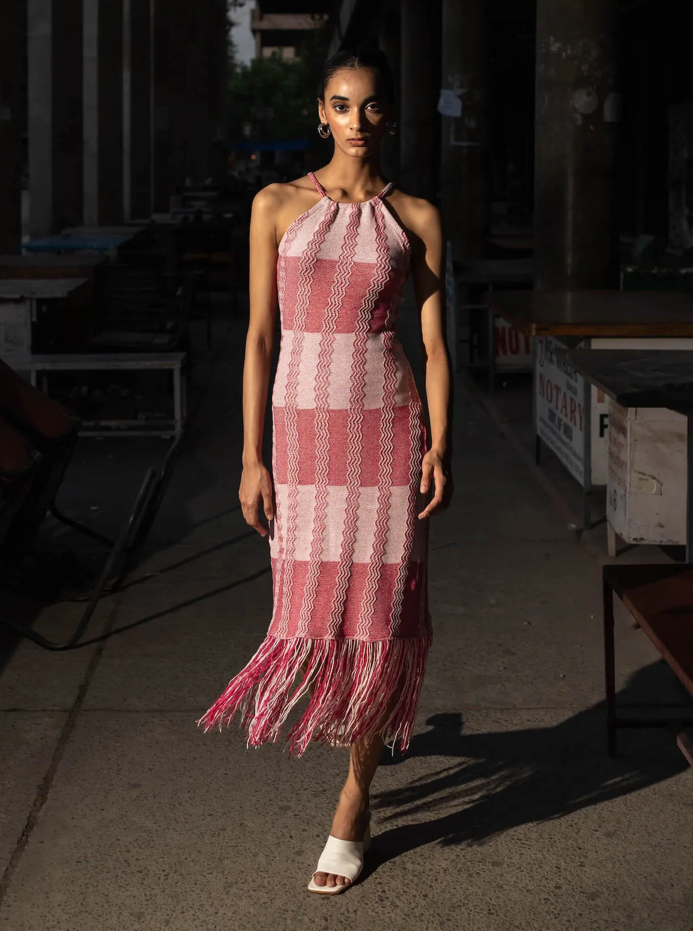 White Pink Athena Dress