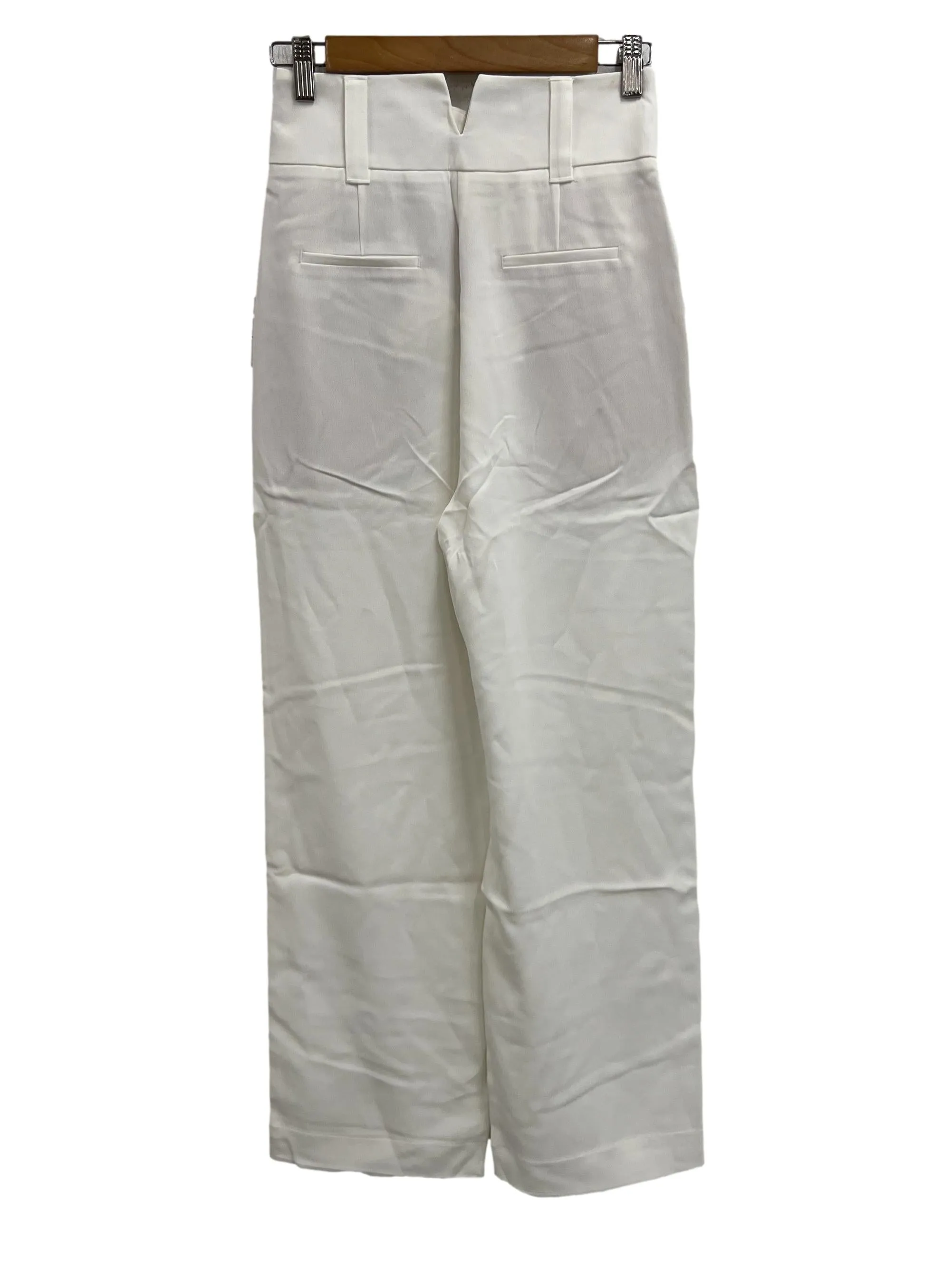White Pleated Wide Leg Trousuers LB