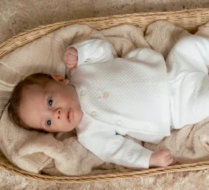 White Waffle Tiny Baby 3pc Set and Hat