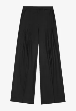 Wide-Leg Mid-Rise Tailored Pants