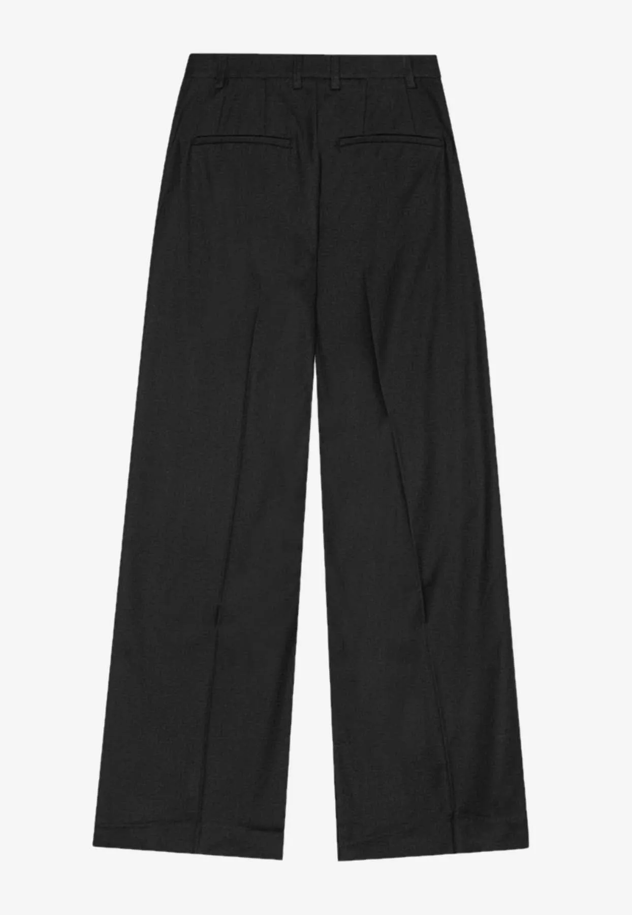 Wide-Leg Mid-Rise Tailored Pants