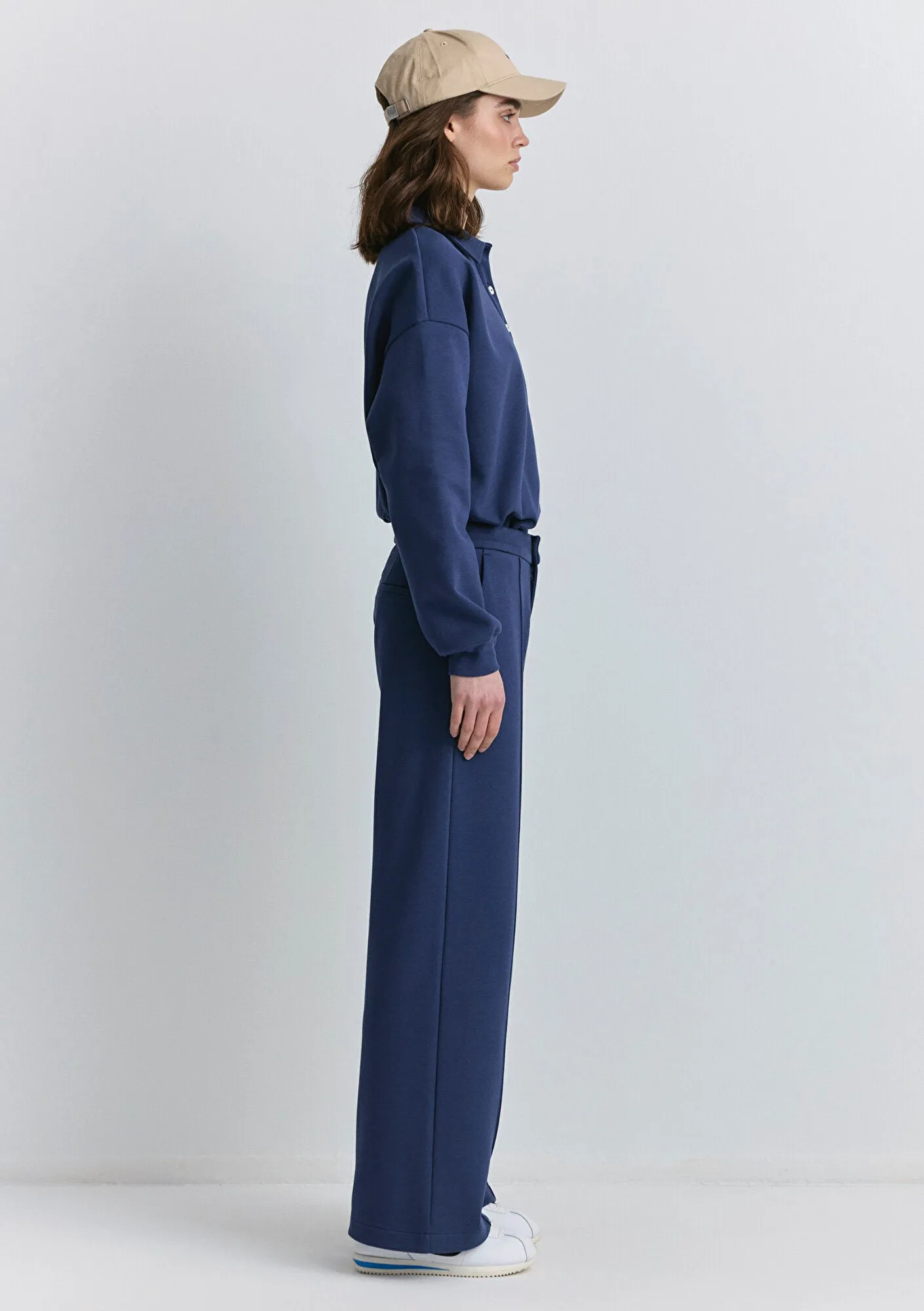 Wide Leg Navy Pants