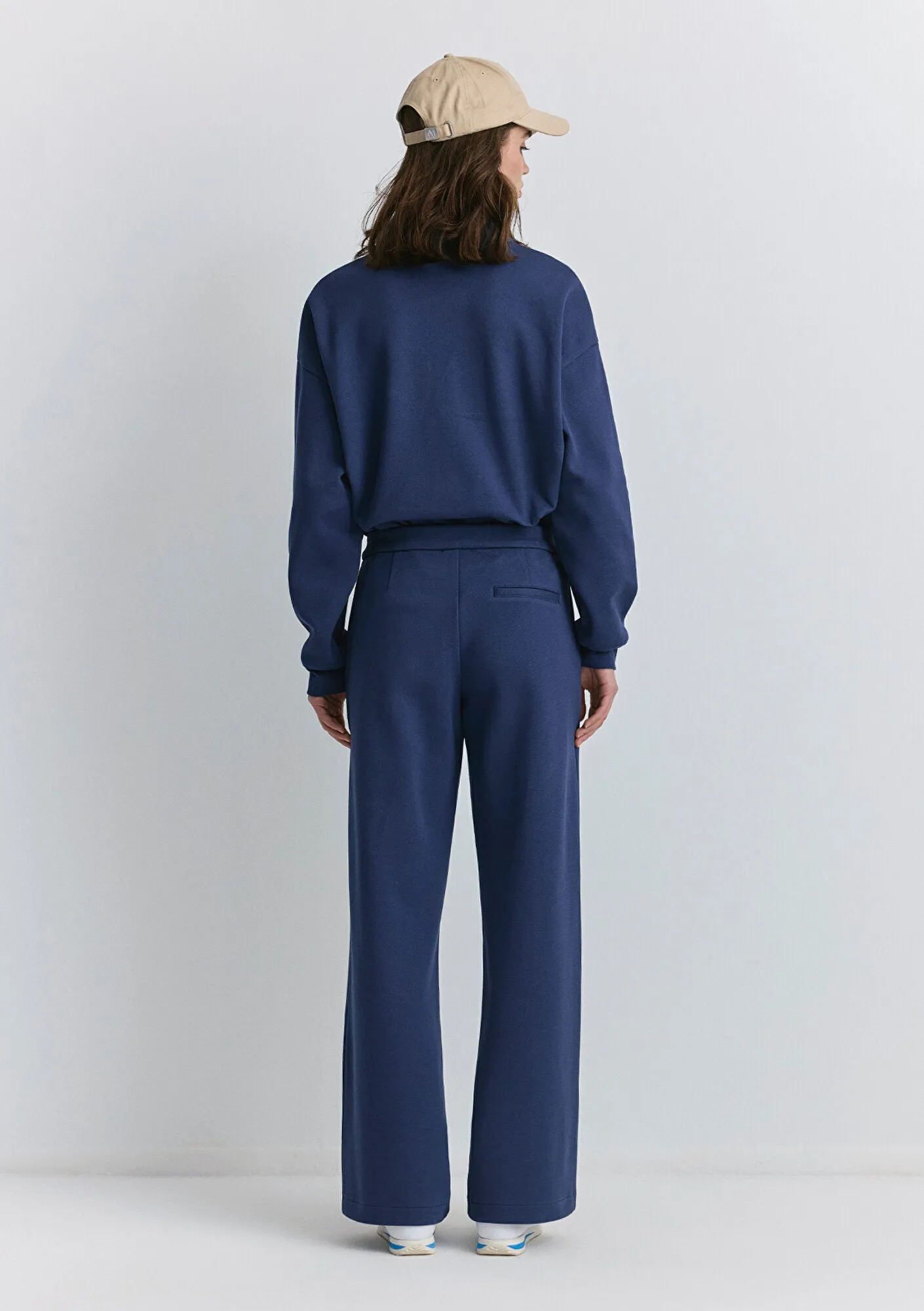 Wide Leg Navy Pants