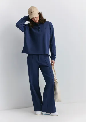 Wide Leg Navy Pants