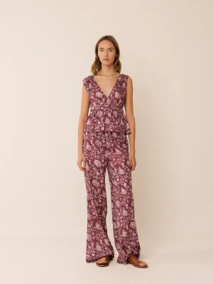 Wide Leg Pants Mulberry