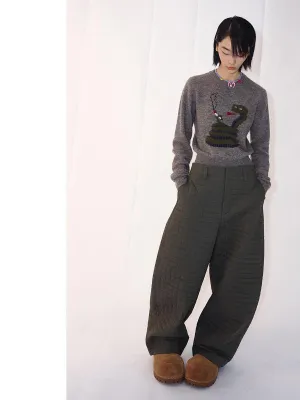 Wide-Leg Quilted Pants