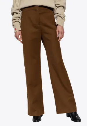 Wide-Leg Wool Tailored Pants