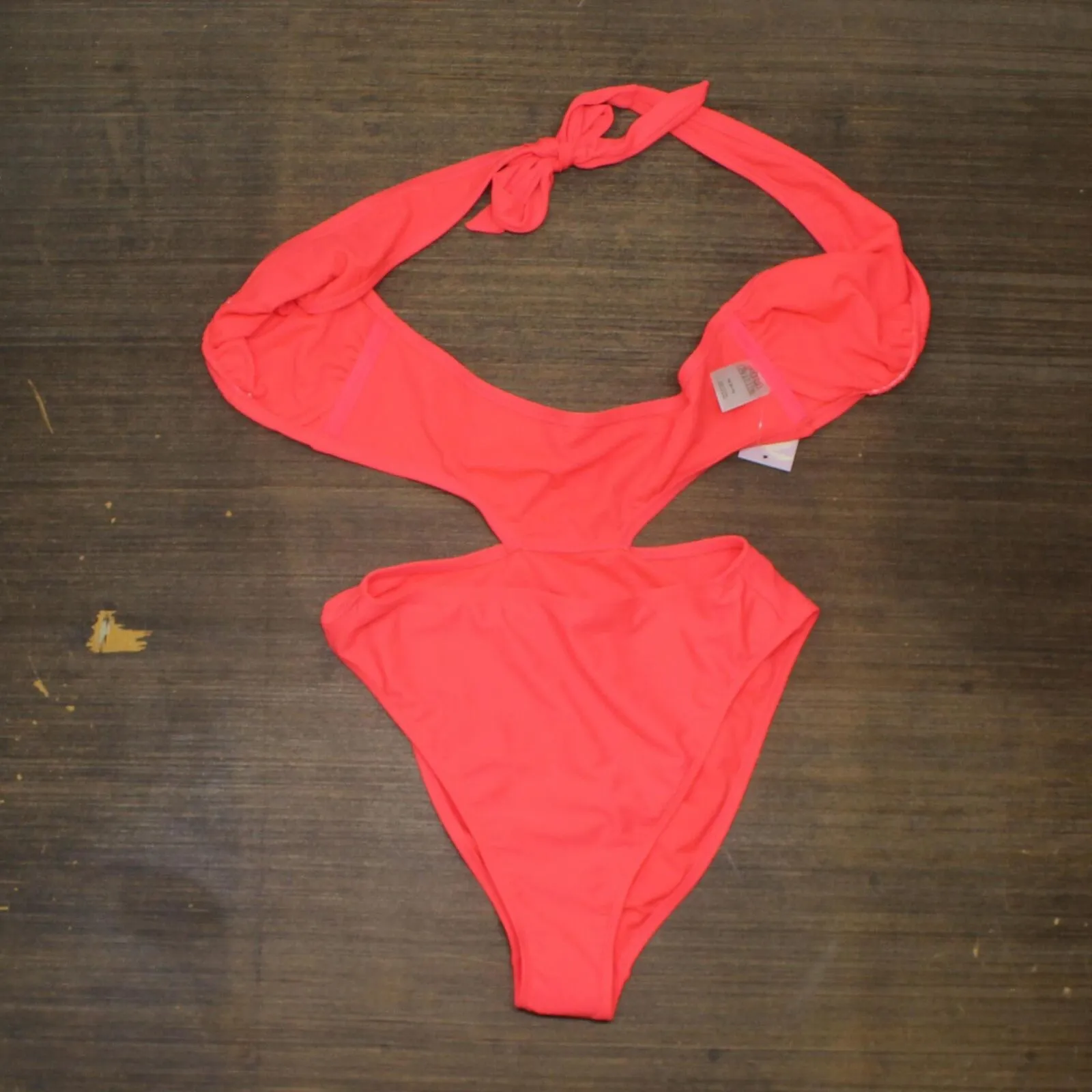 Wild Fable Womens Cross Front Halter One Piece Swimsuit PID-10ZE4R Coral PInk M