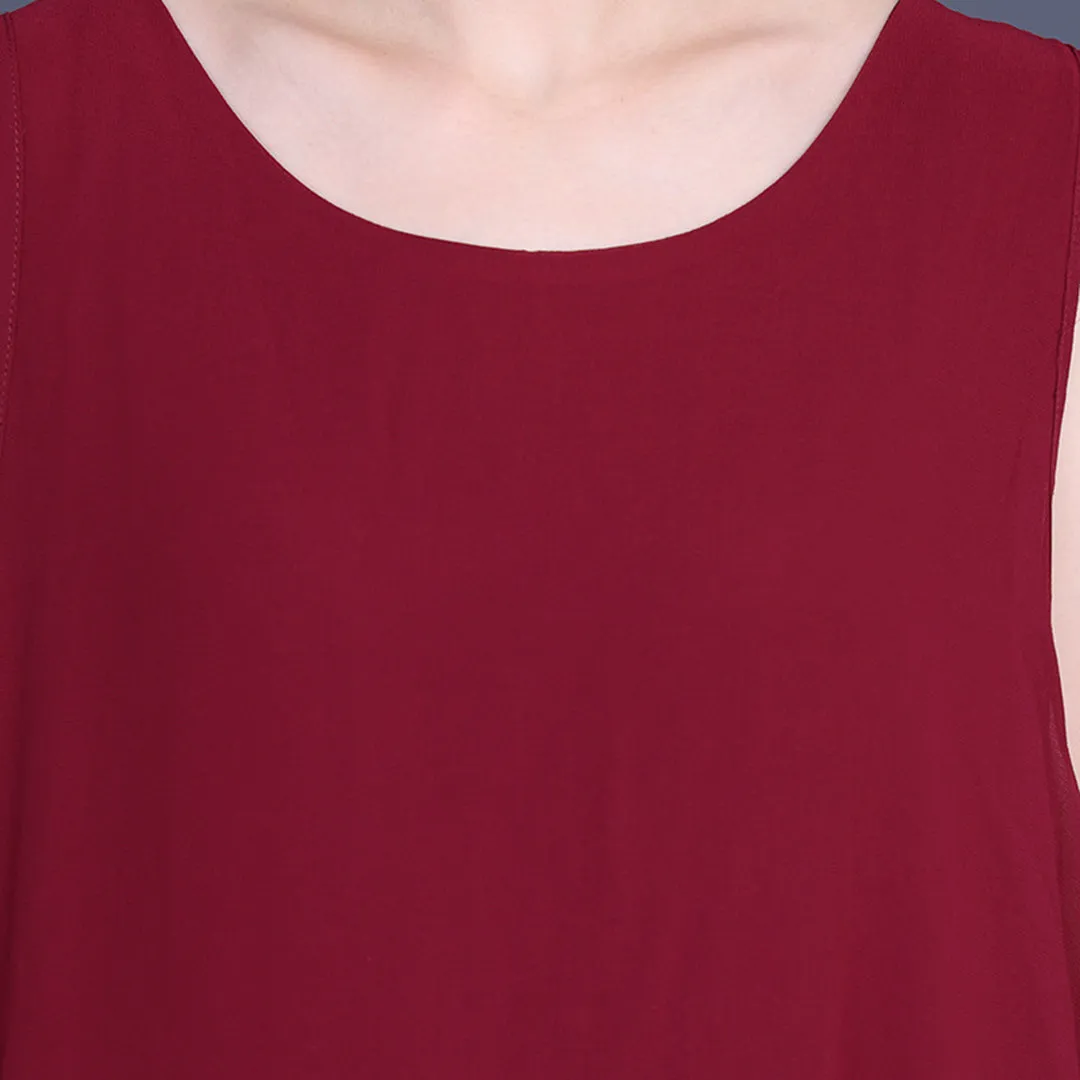 Women Solid Sleeveless Dress