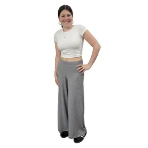 WOMEN'S BAMBOO PALAZZO PANTS MICRO WHITE