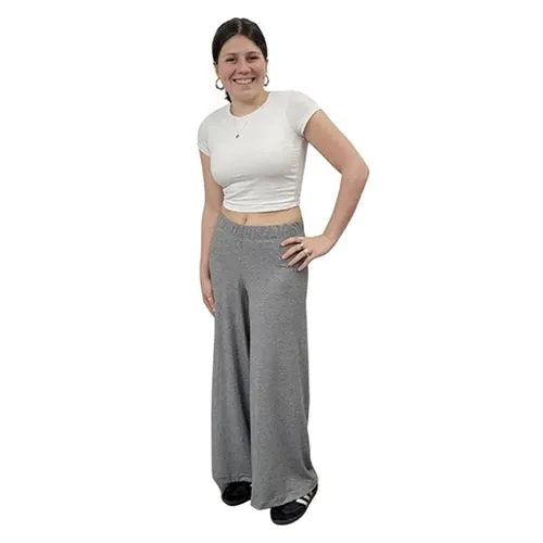 WOMEN'S BAMBOO PALAZZO PANTS MICRO WHITE