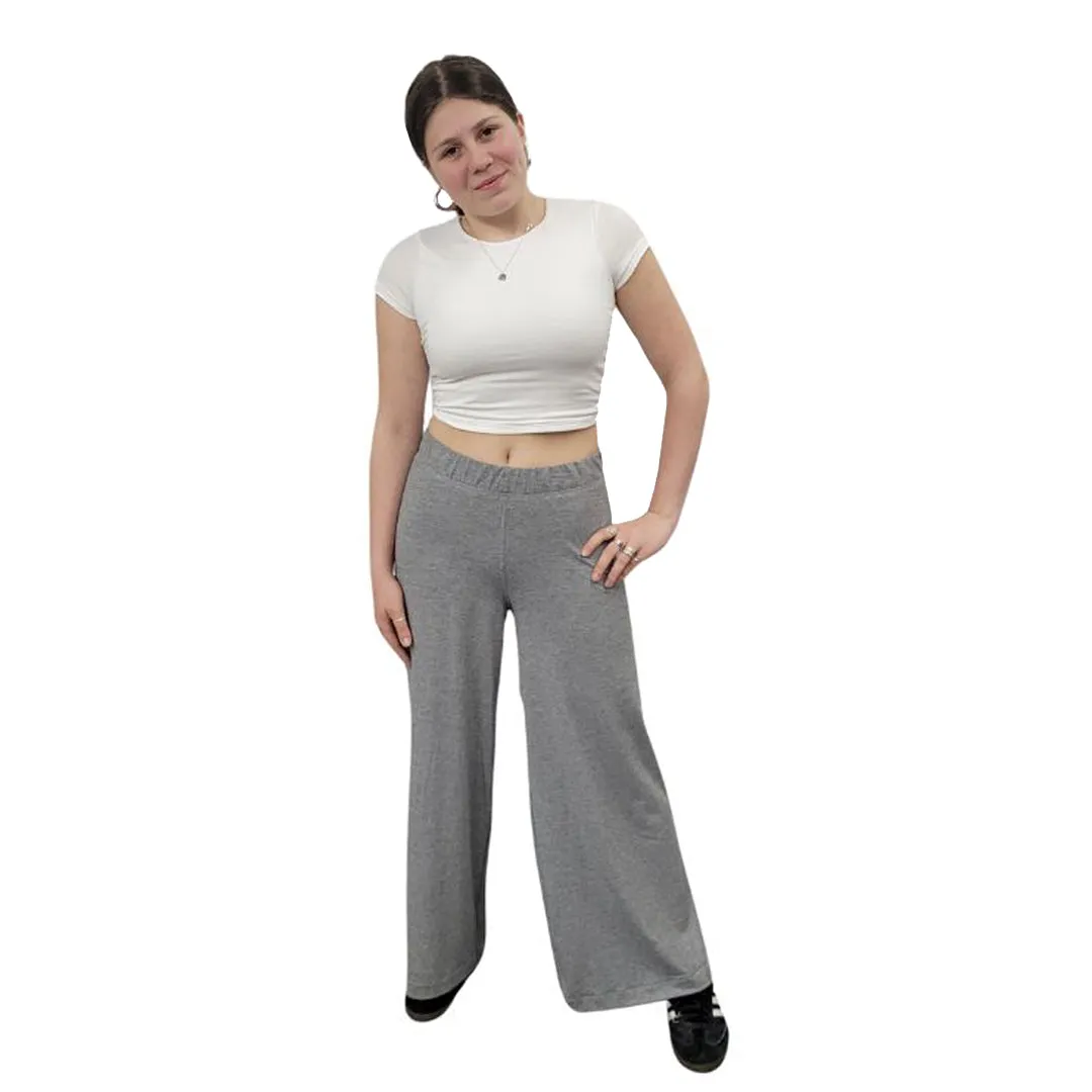 WOMEN'S BAMBOO PALAZZO PANTS MICRO WHITE
