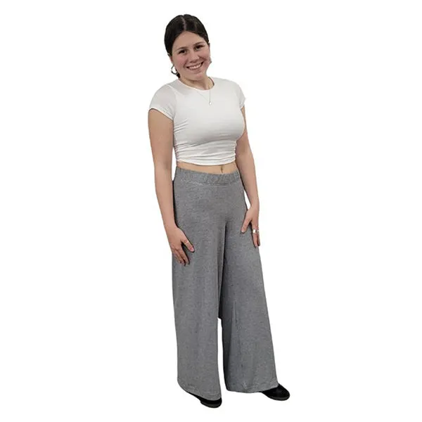 WOMEN'S BAMBOO PALAZZO PANTS MICRO WHITE