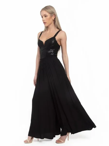 Women's Casual Wide Leg Black Trousers Pants