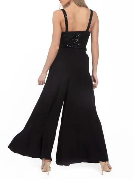 Women's Casual Wide Leg Black Trousers Pants
