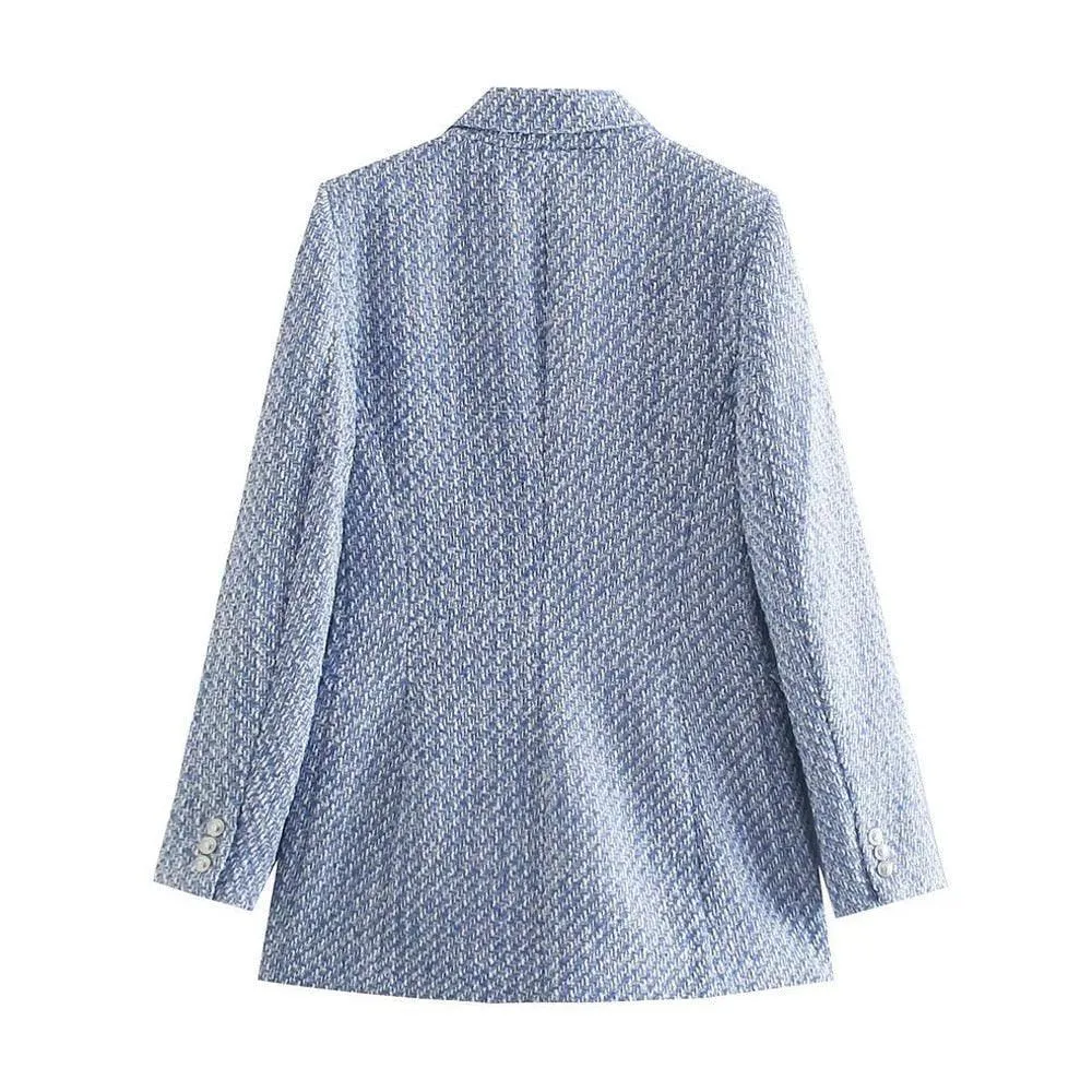 Women's Double-Breasted Tweed Blazer