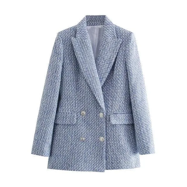 Women's Double-Breasted Tweed Blazer