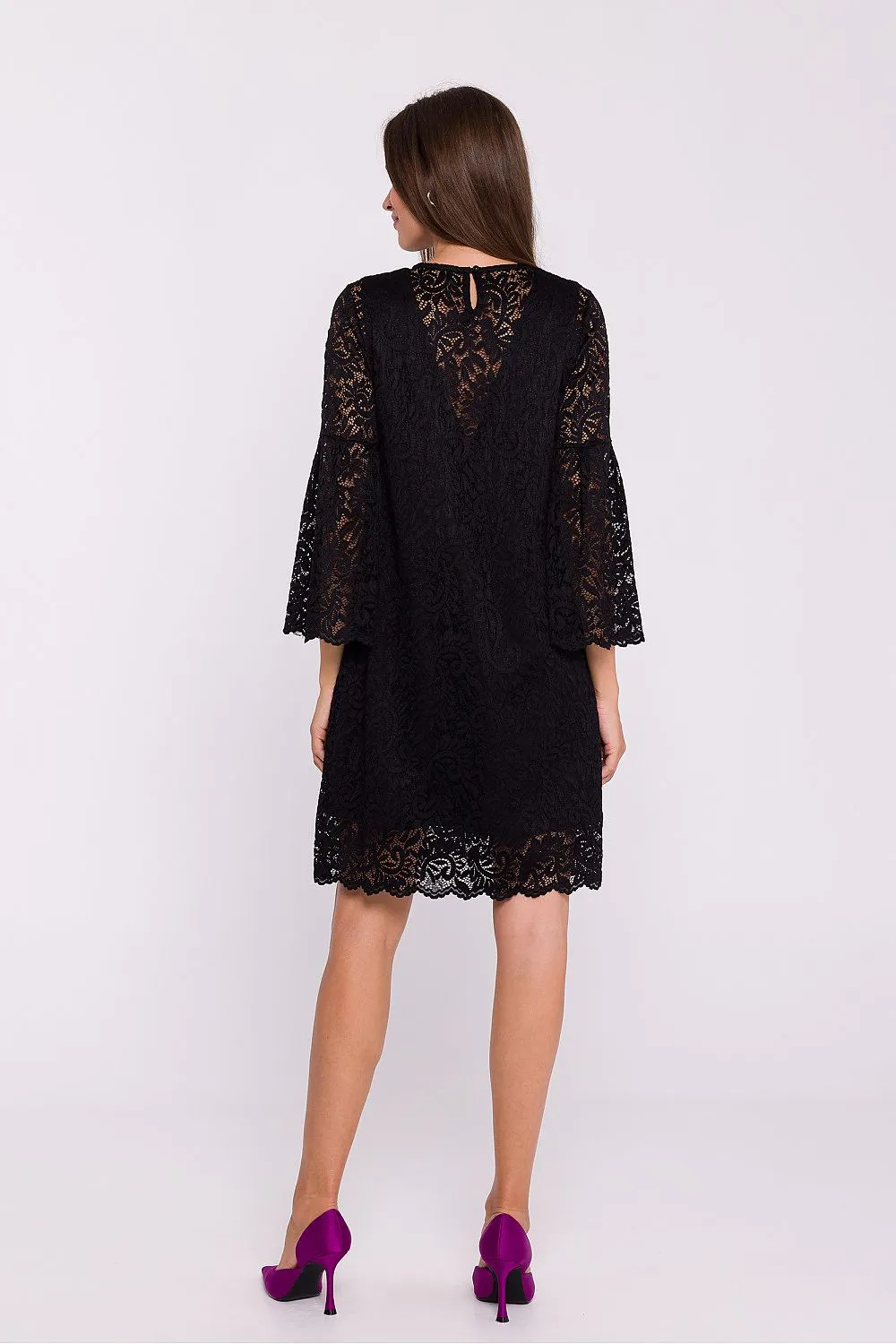 Women’s Evening Dress Lace Elegant Bell Sleeves Cocktail Shift Dress
