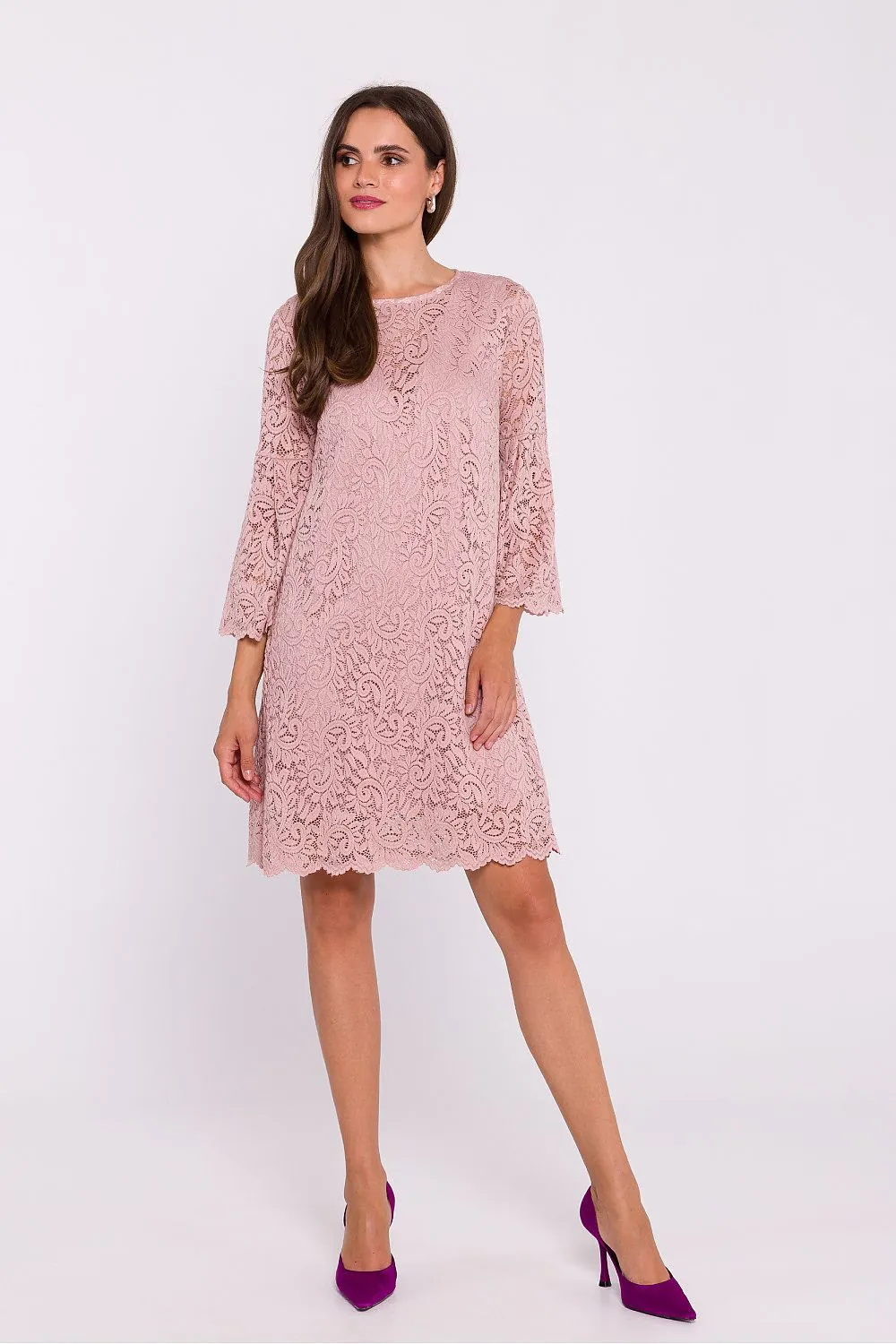 Women’s Evening Dress Lace Elegant Bell Sleeves Cocktail Shift Dress